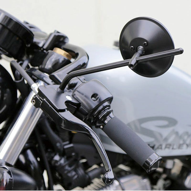 ハーレー ラウンドミラー 左右共通 (ブラック) ビルトウェル |ハーレー