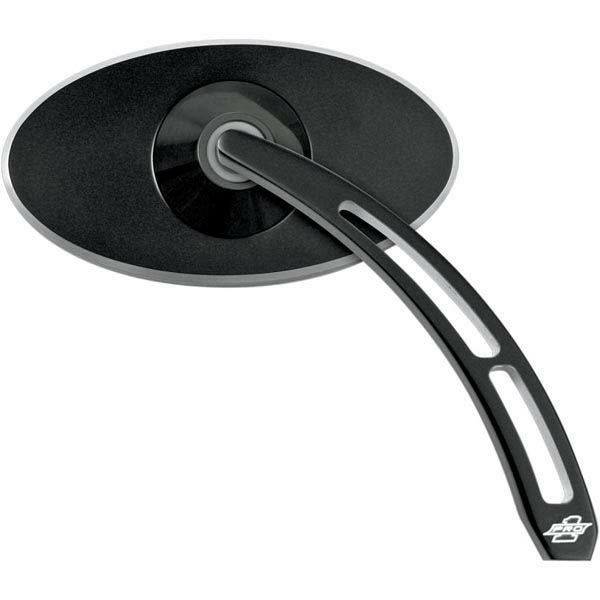 ドーム・ビレットスタイル・ミラー サテンブラック |ハーレーパーツ