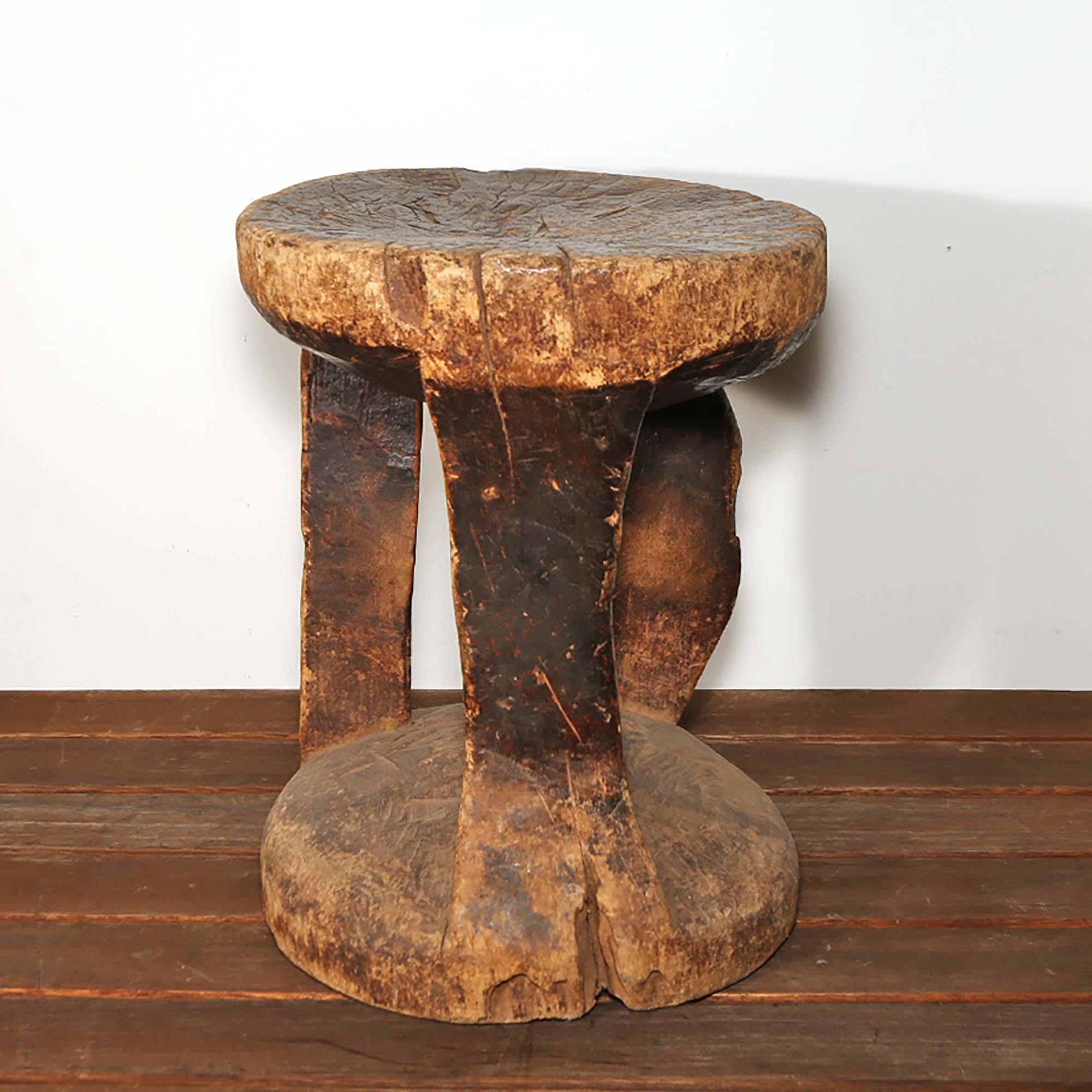 Antique Tonga Stool | Hand-Carved African Wood Furniture from Zimbabwe