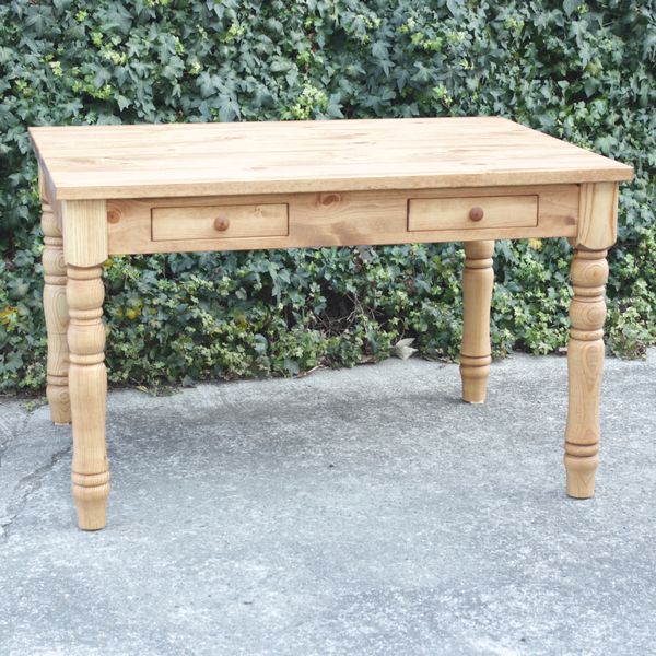 ろくろ脚ダイニングテーブル・引き出し付き・120cm×80cm