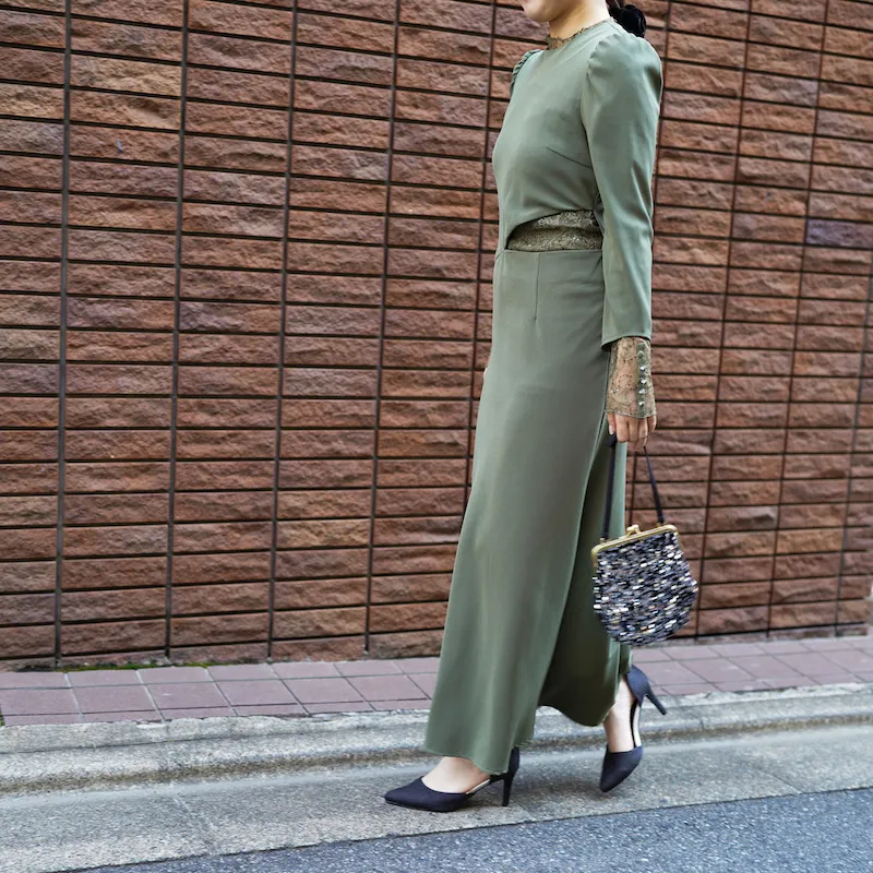 Ameri VINTAGE（アメリ ヴィンテージ）HOLE SPANGLE LACE DRESS