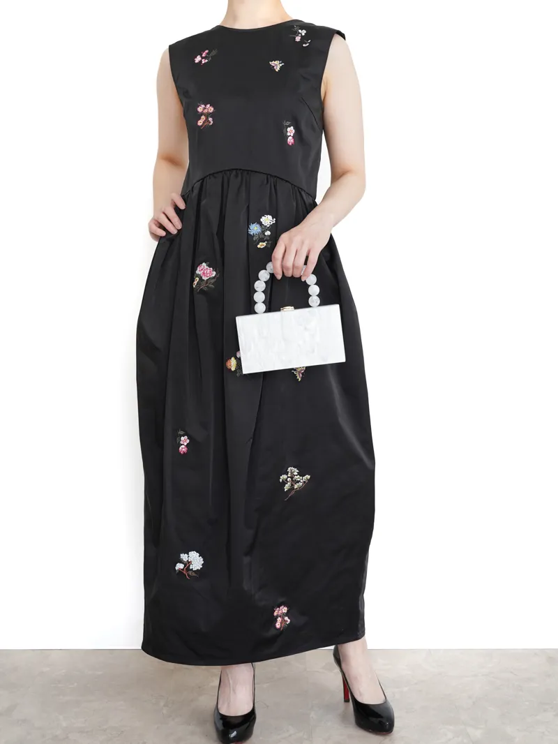 Ameri VINTAGE（アメリ ヴィンテージ）EMBROIDERY DRESS（ブラック/M