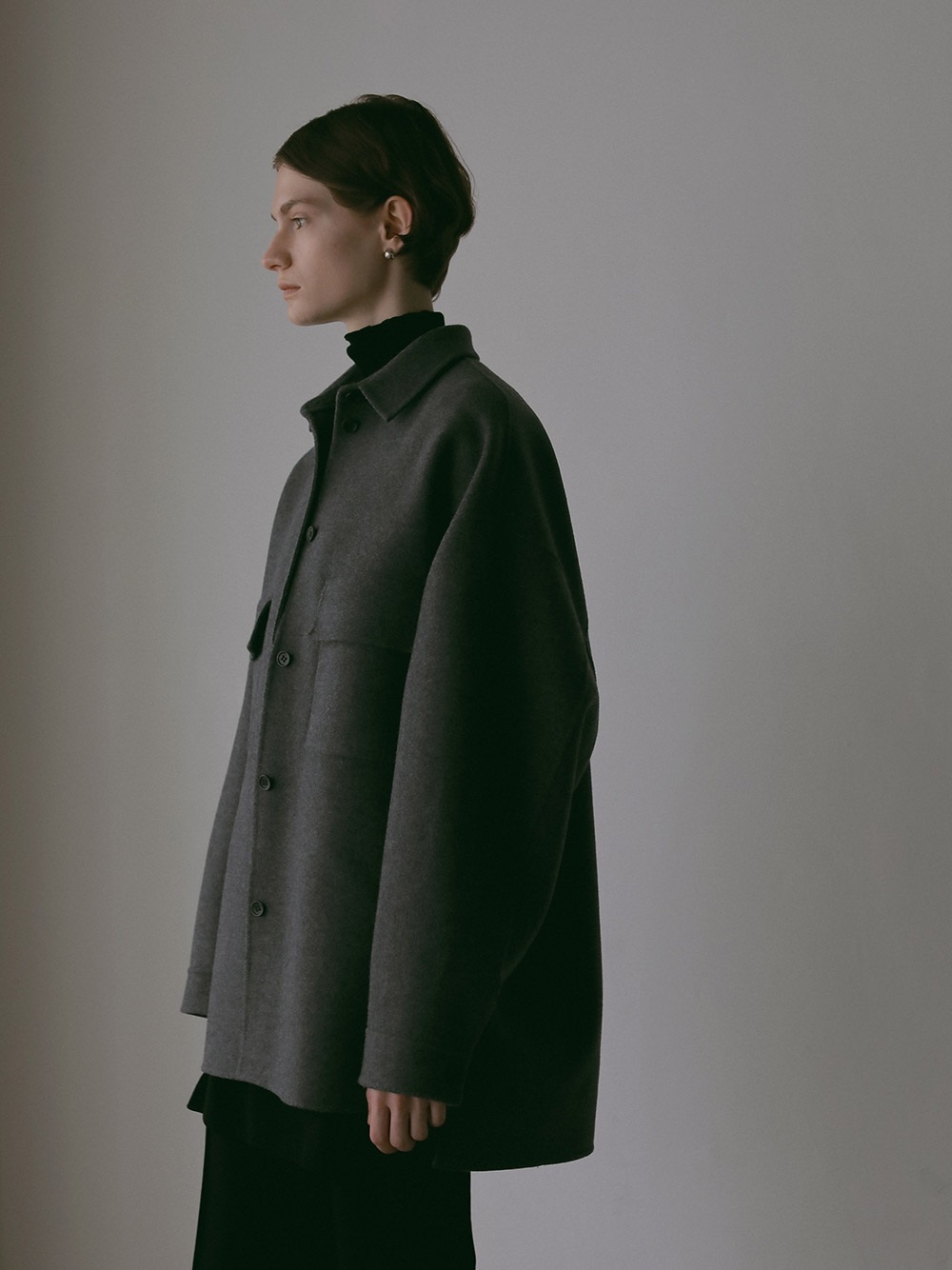 メルトンリバーシャツジャケット | Jacket | HER. Online Store