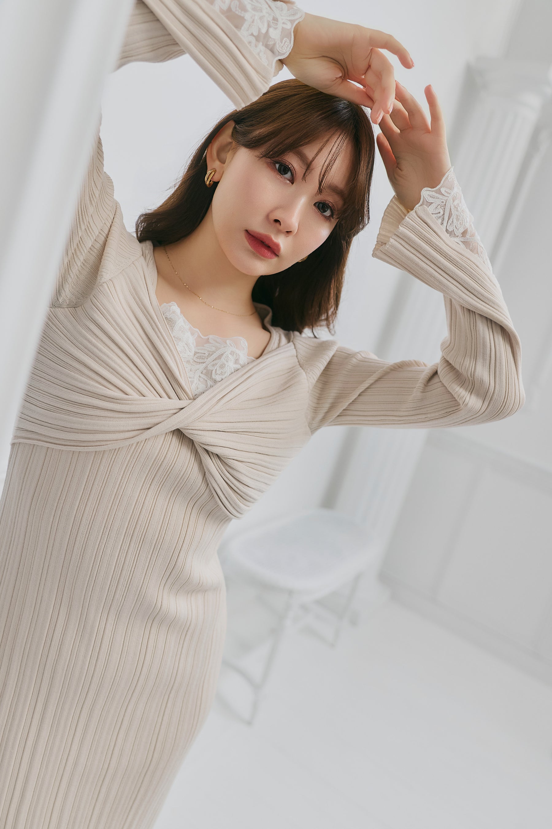 Lilou Lace Hem Knit Dress