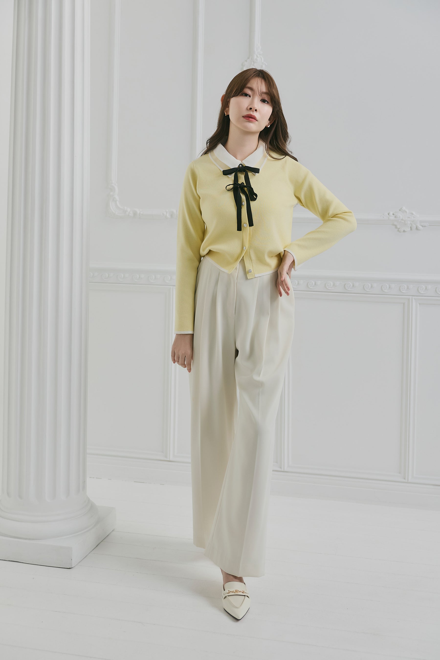 Lilas Ribbon Knit Cardigan