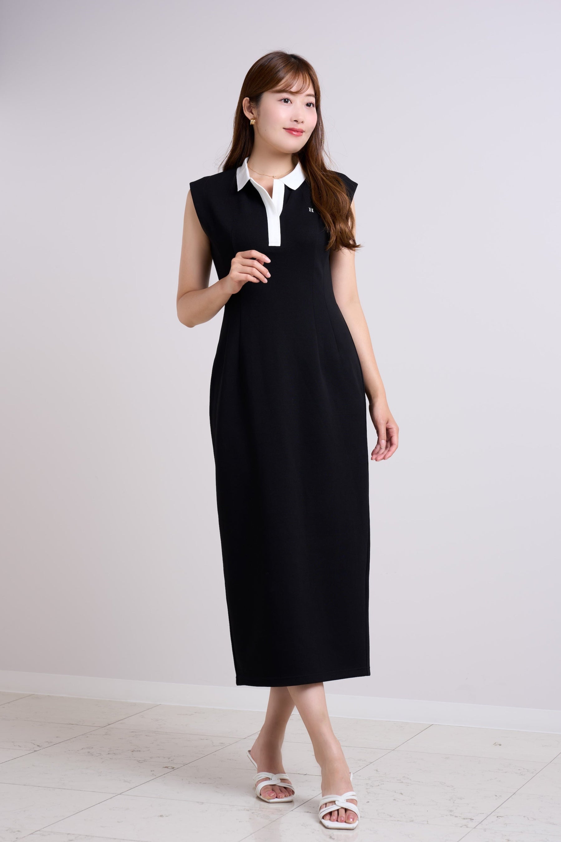 French Sleeve Polo Long Dress