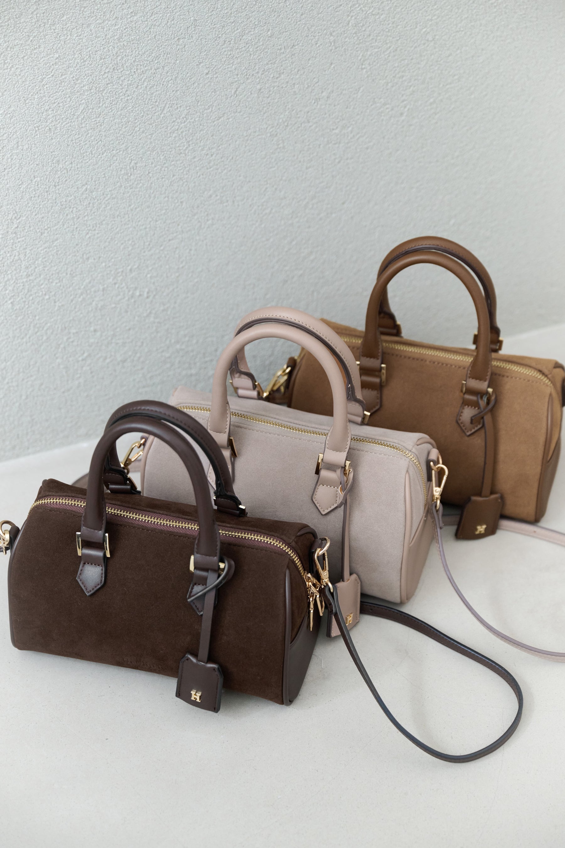 Suede Mini Boston Bag