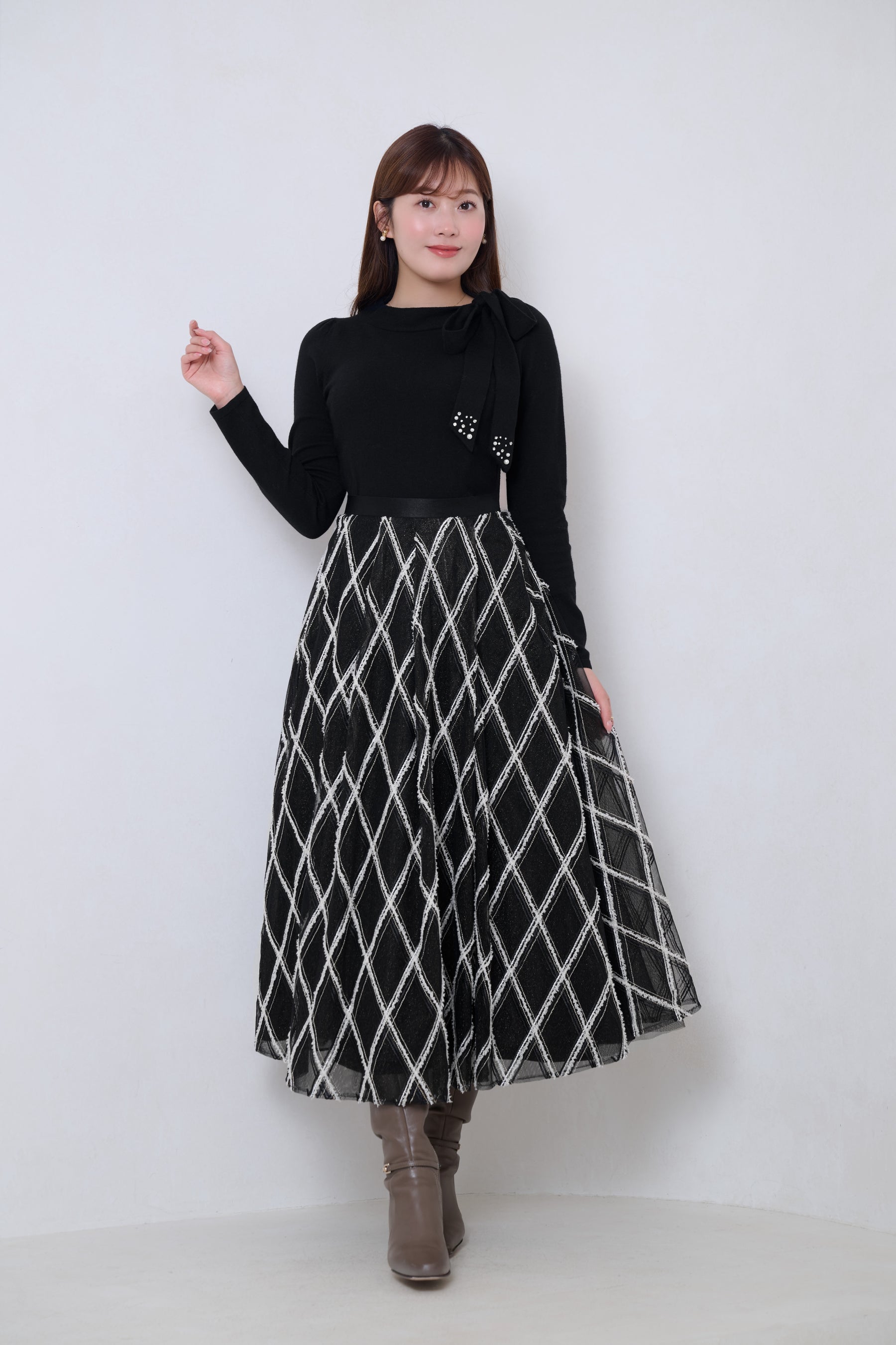 Bijou Ribbon-Tie Knit Top