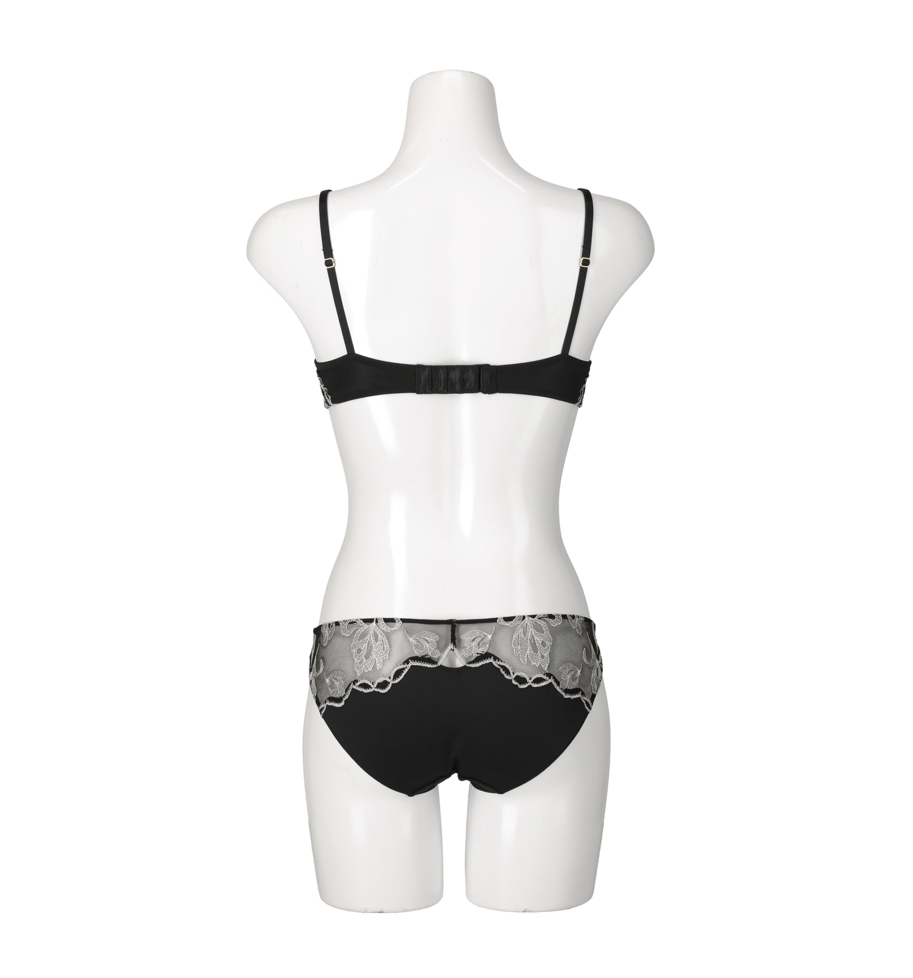 pearl black】Magnolia Tulle Lace Bra Set