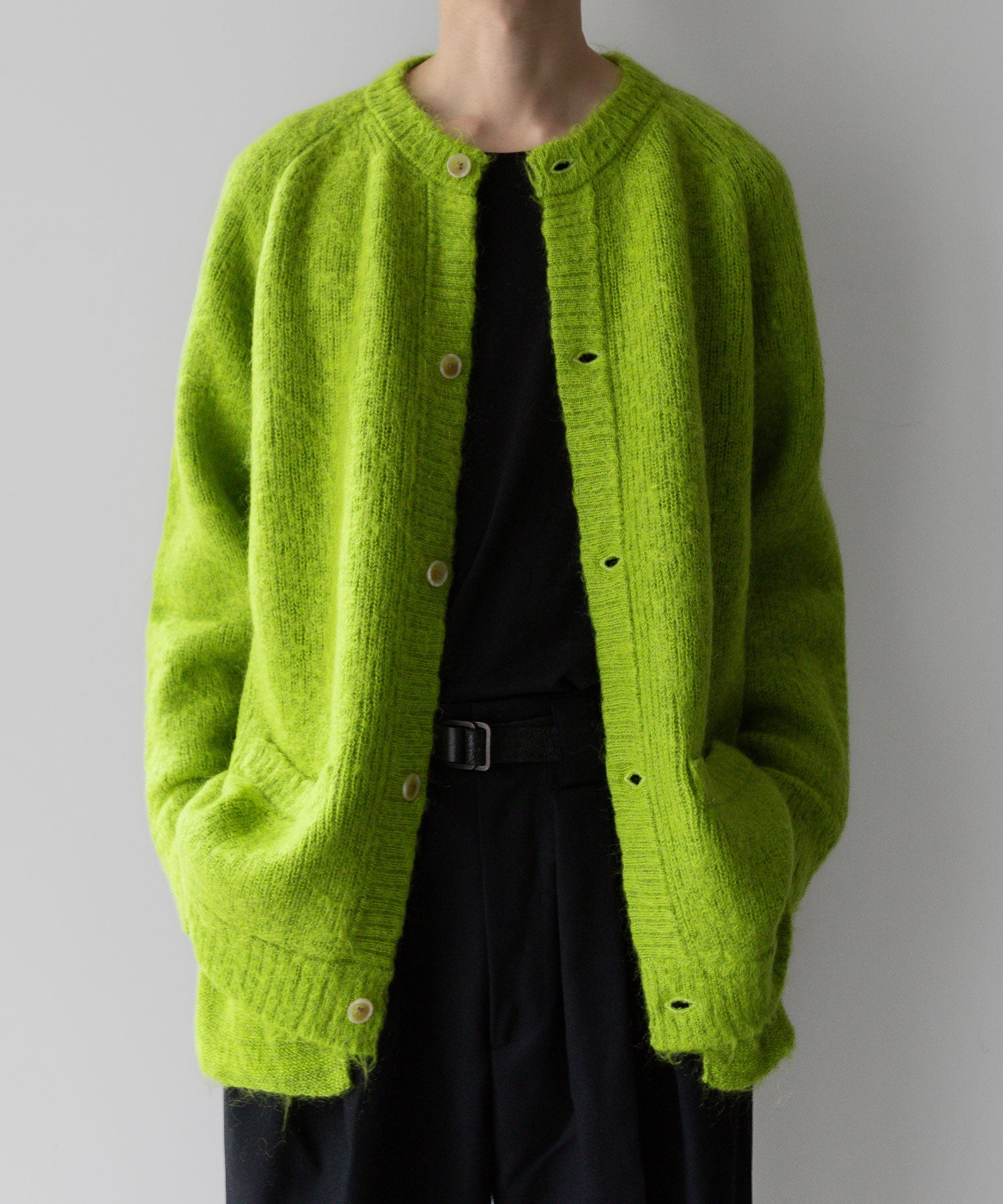 stein / シュタイン】KID MOHAIR KNIT CARDIGAN - YELLOW GREEN | 公式
