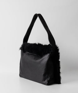 ssstein / シュタイン】SHEEP FUR FLAP SHOULDER BAG - BLACK × BLACK