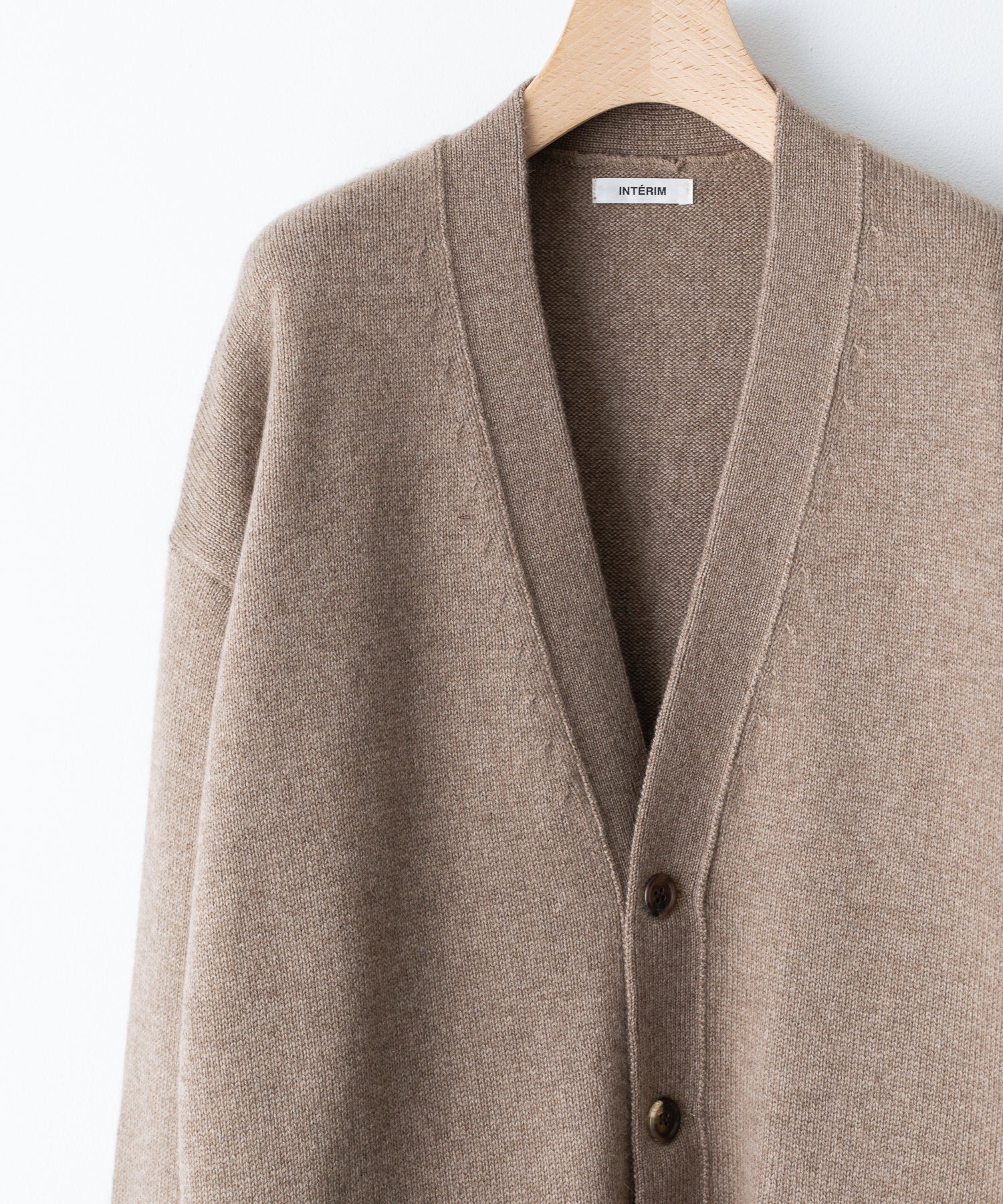 INTÉRIM / インテリム】NATURAL BROWN CASHMERE CARDIGAN - NAT.BROWN