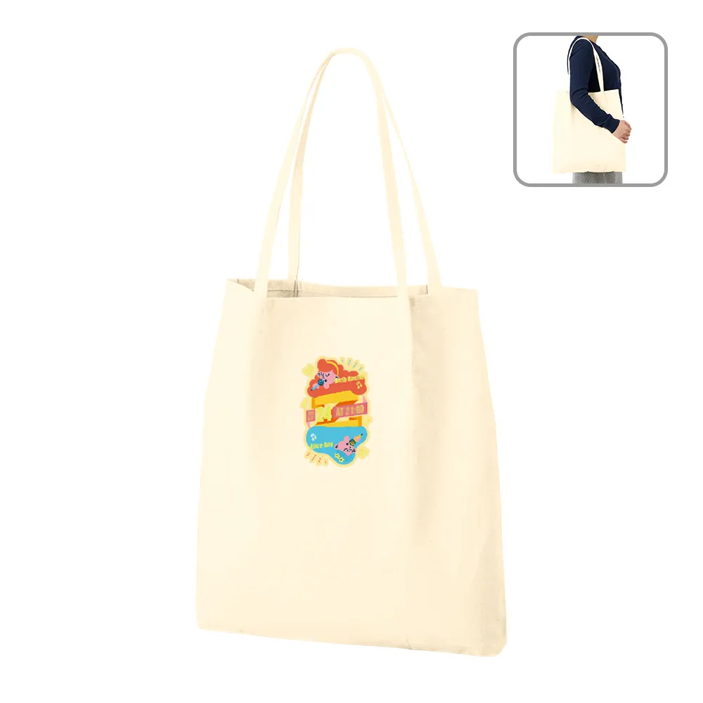 つまみハンドルキャンバストートナチュラル【販促花子ノベルティ】