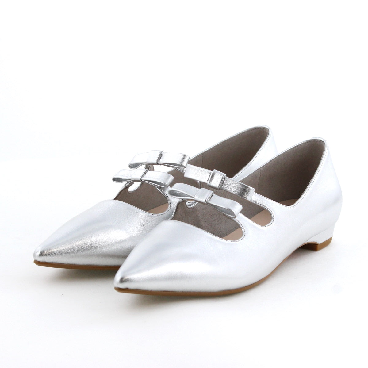 SALE】ダブルリボンポインテッドトゥパンプス/554107