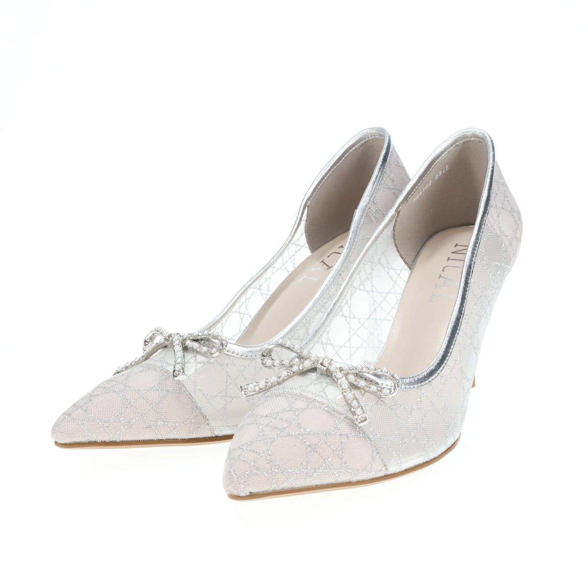 26SS】ビジューリボングリッターチュールパンプス/564102