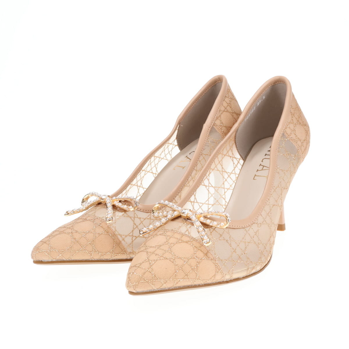 26SS】ビジューリボングリッターチュールパンプス/564102