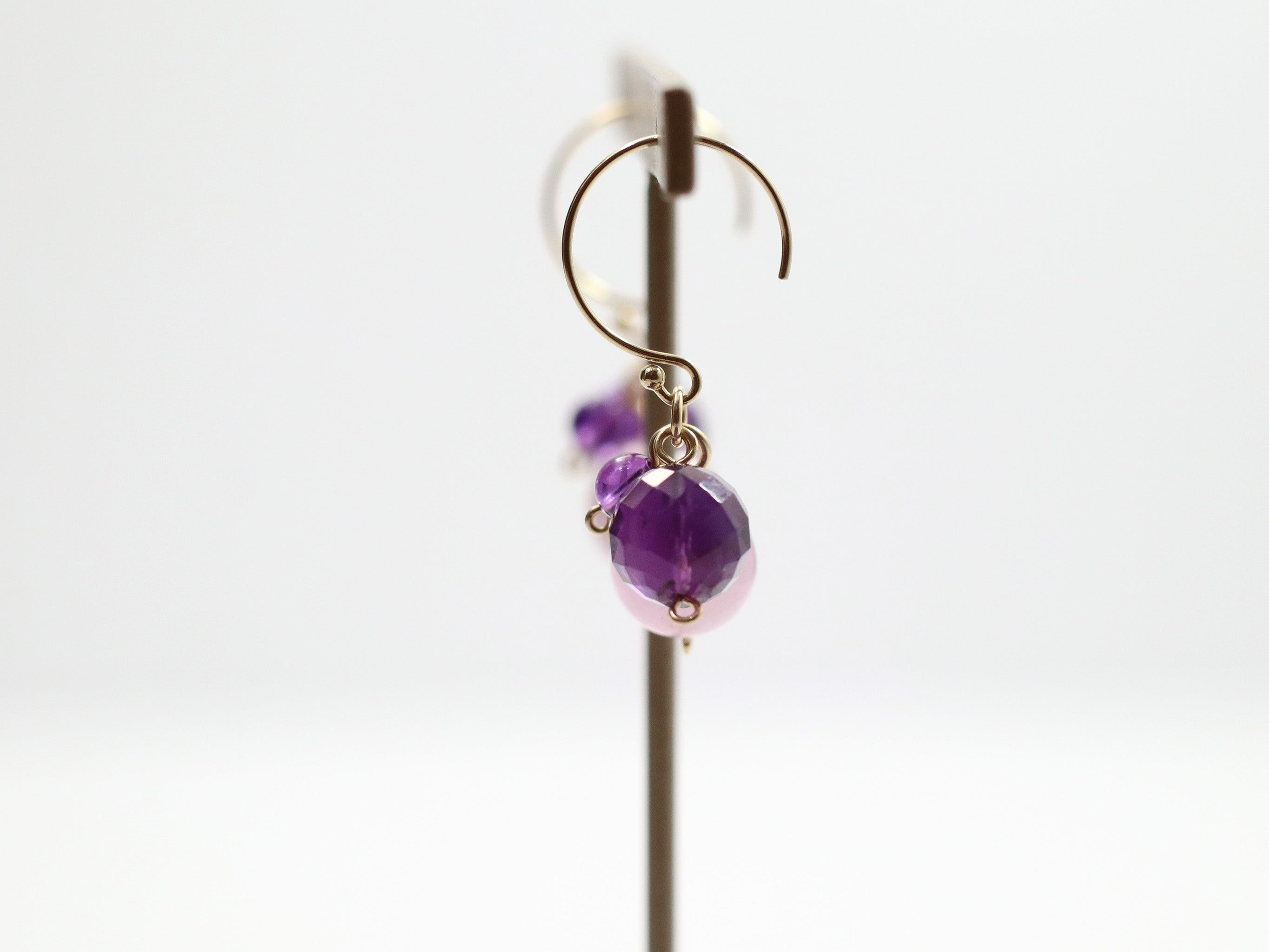 ◇ItoMe Stone◇ピアス＊クンツァイト,アメジストのピアスPN:IPS-254