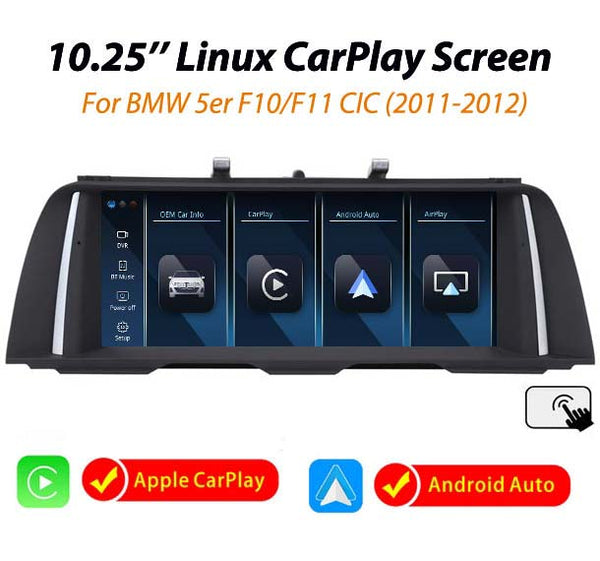 10.25'' Linux Wireless CarPlay Android Auto screen for BMW 5er F10