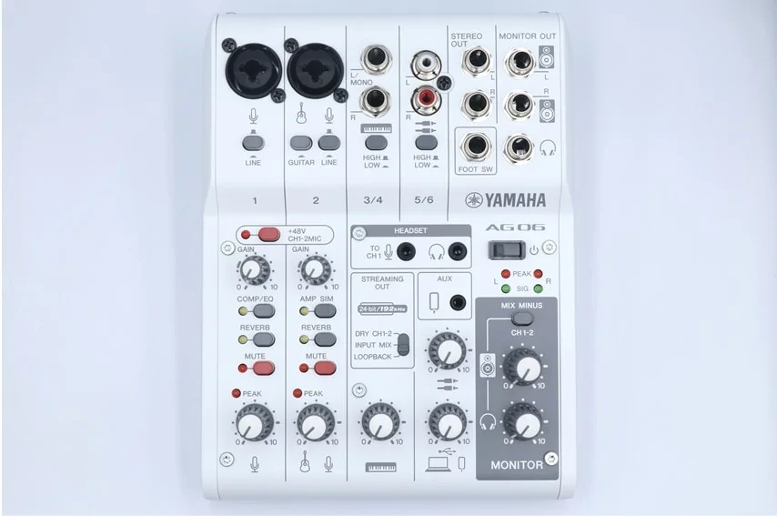 YAMAHA AG06MK2をレビュー。弾き語り配信にも最適な配信に強い