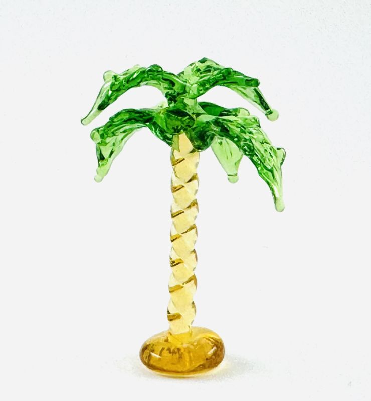 ガラスの植物園 夏！ひまわり＆ヤシの木のガラス細工】 ねじりヤシの木