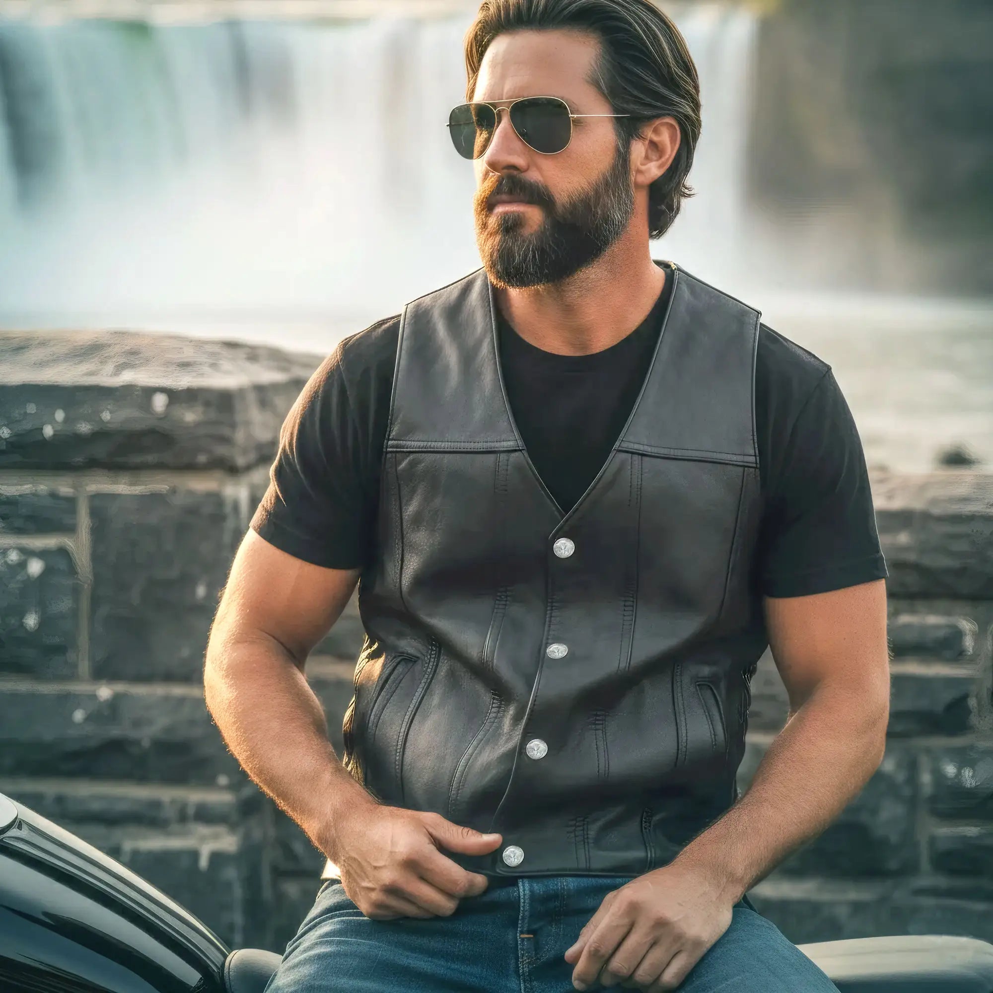 Hot Leathers VSM5005 Men's USA Made Buffalo Nickel Snap Premium Leathe