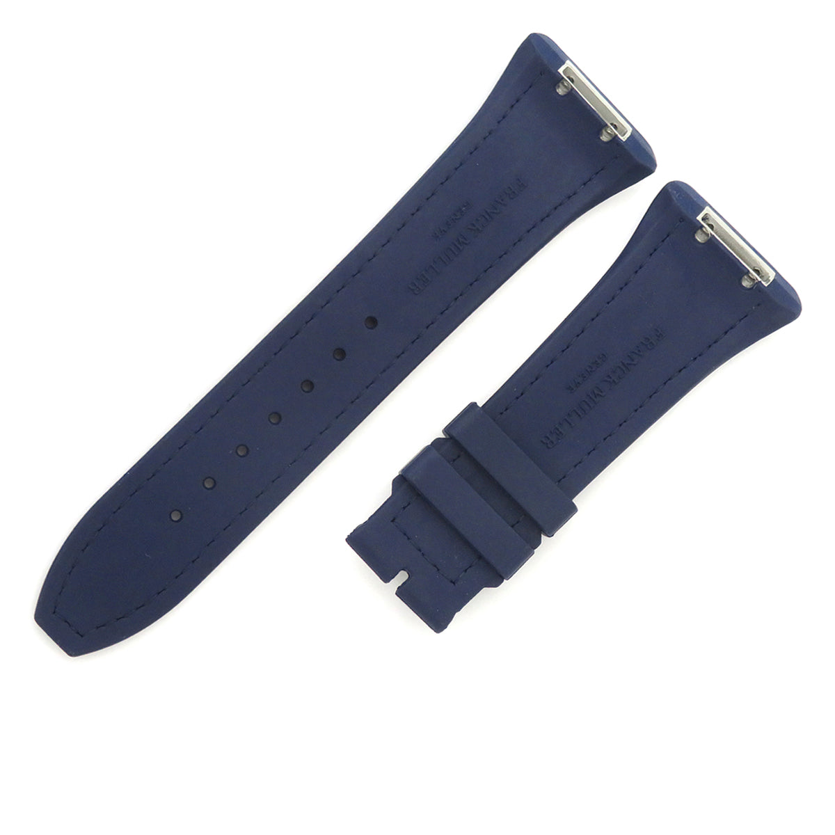 24mm フランクミュラー 時間クロコ ブラック ストラップ ベルト