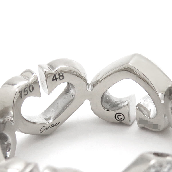 カルティエ Cartier Cハート ダイヤ ホワイトゴールド ＃48(JP8