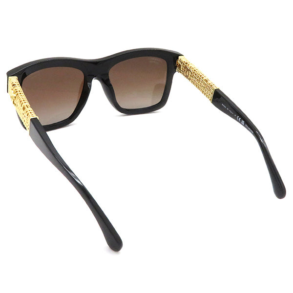 シャネル CHANEL スクエア シェイプ 54□18 5533-A ブラック×ブラウン