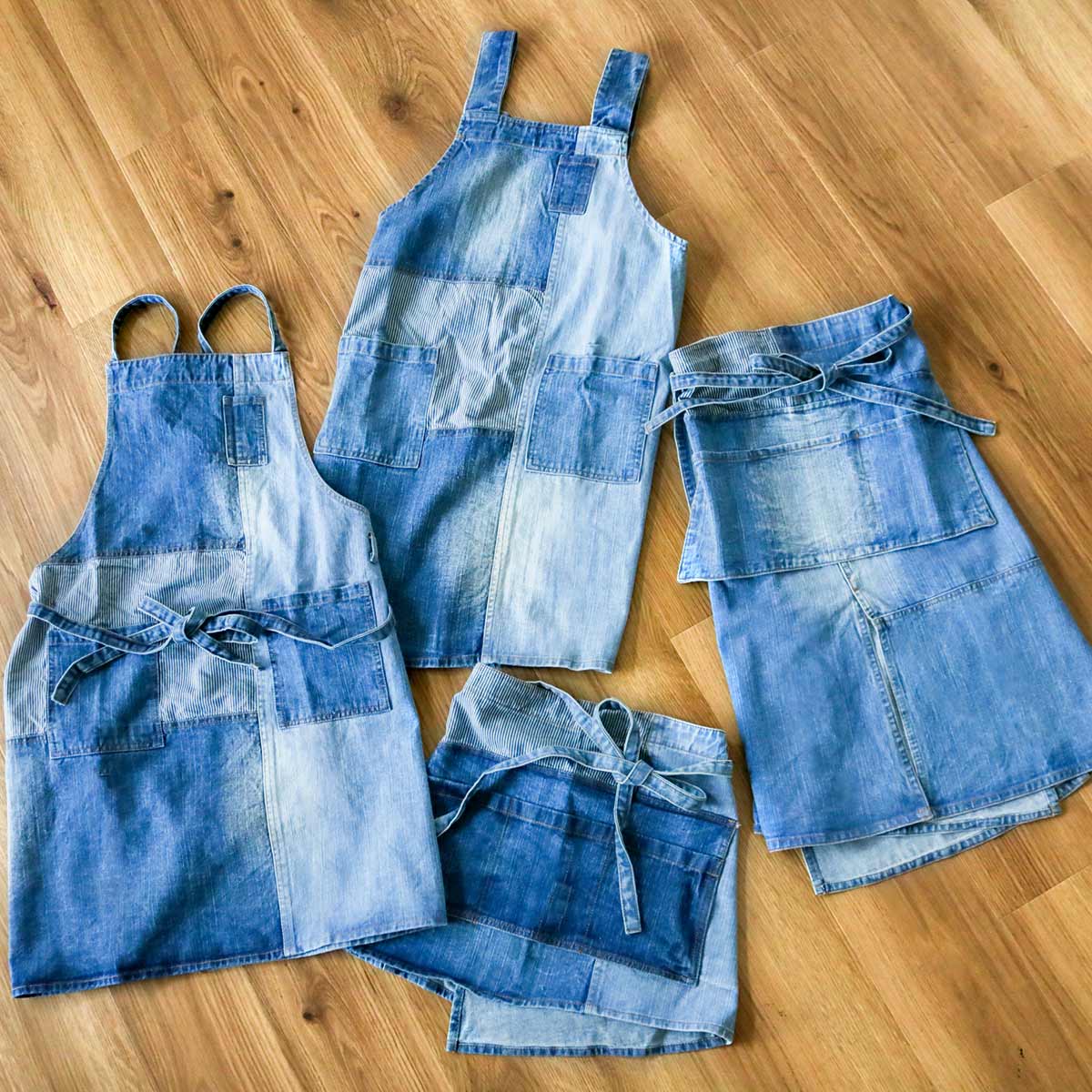 エプロン パッチワークデニムクロスエプロン – ハウジー