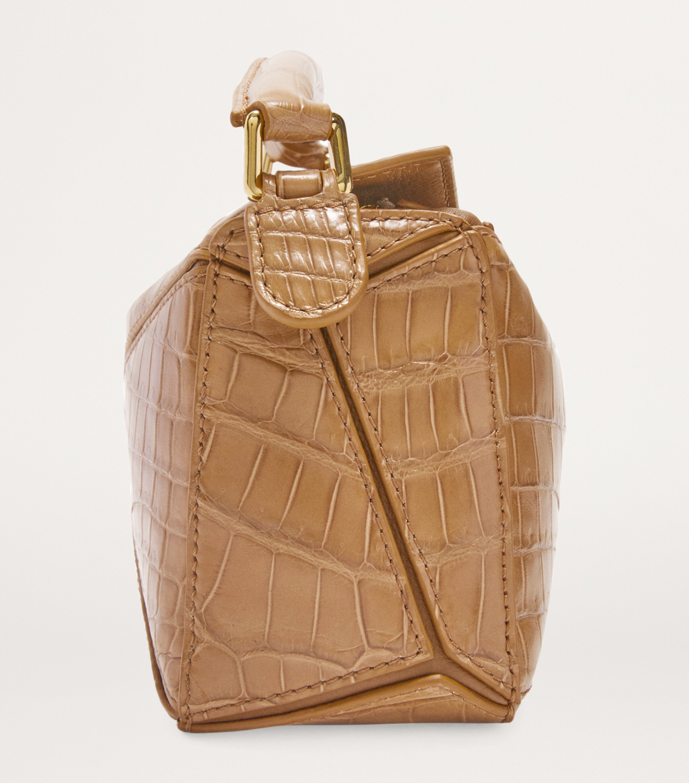 LOEWE Brown Mini Crocodile Puzzle Top-Handle Bag | Harrods US