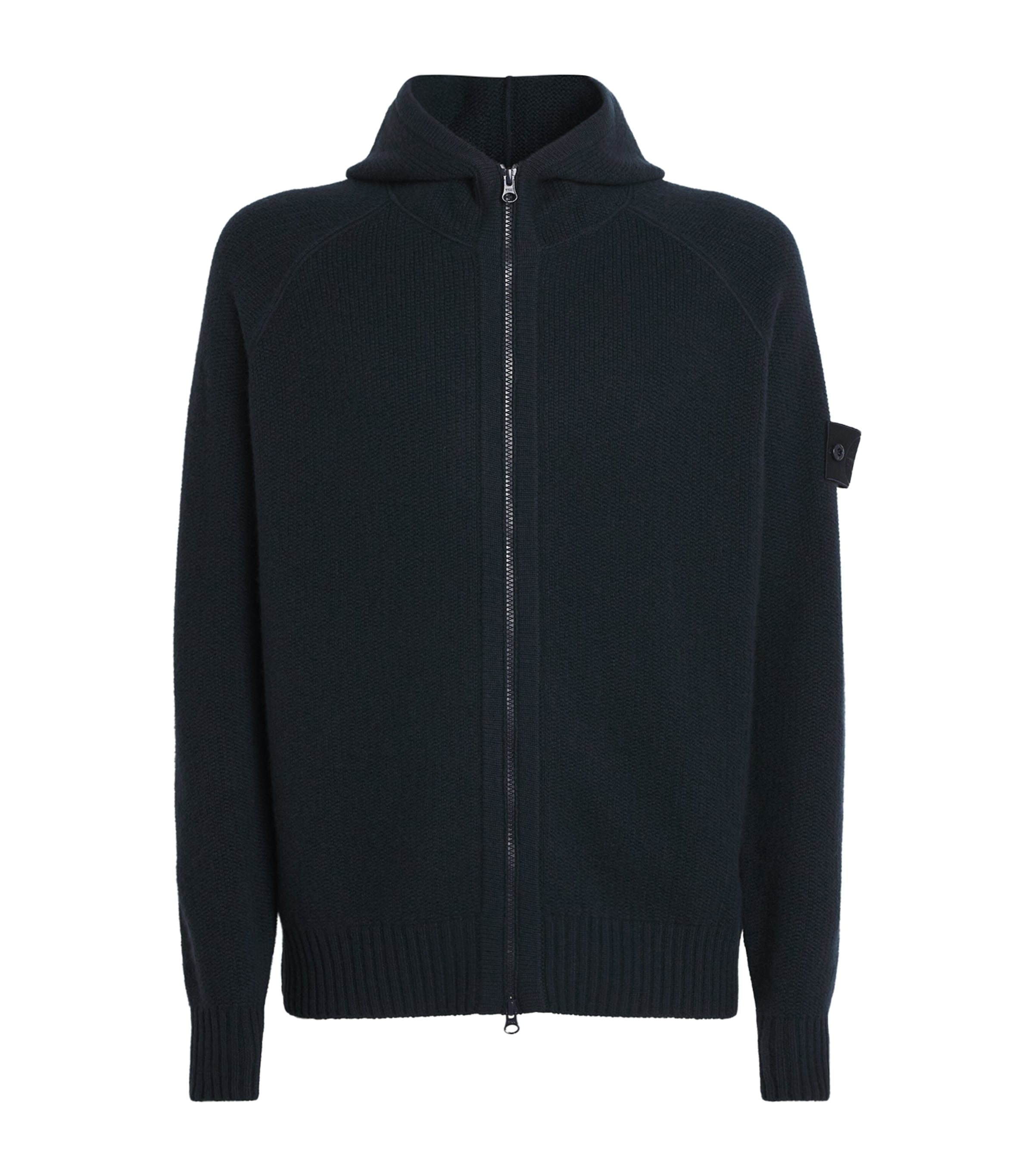 Stone Island Navy Cashmere Zip-Up Ghost Hoodie | Harrods US