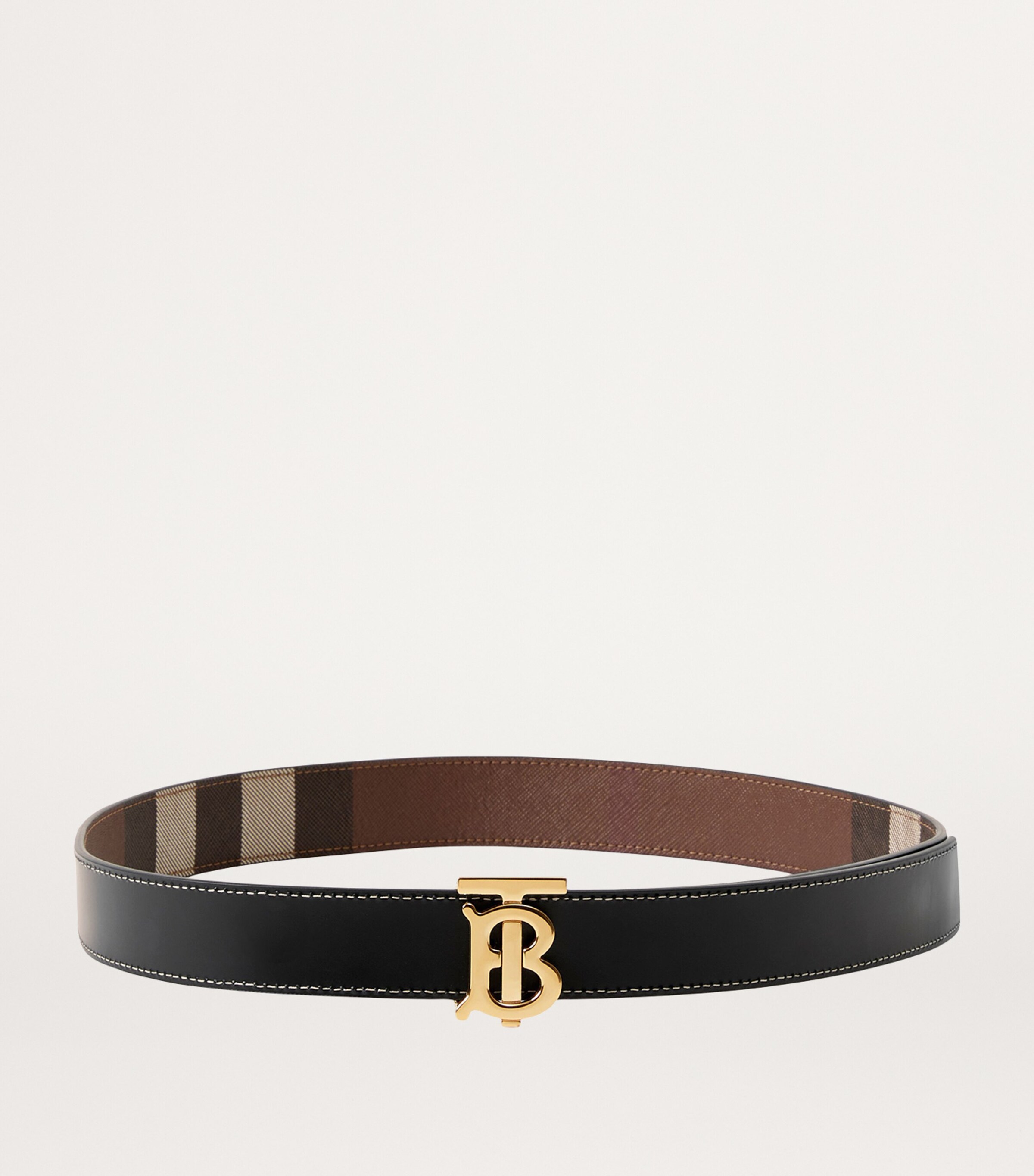 Burberry Brown Reversible Check TB Belt | Harrods US