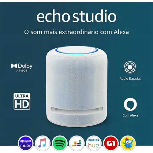 Amazon echo Echo Studio com assistente virtual Alexa - branco