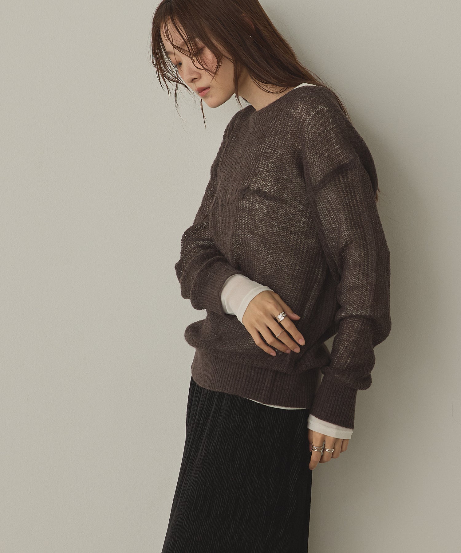 アルパカニット ロゴシアートップス