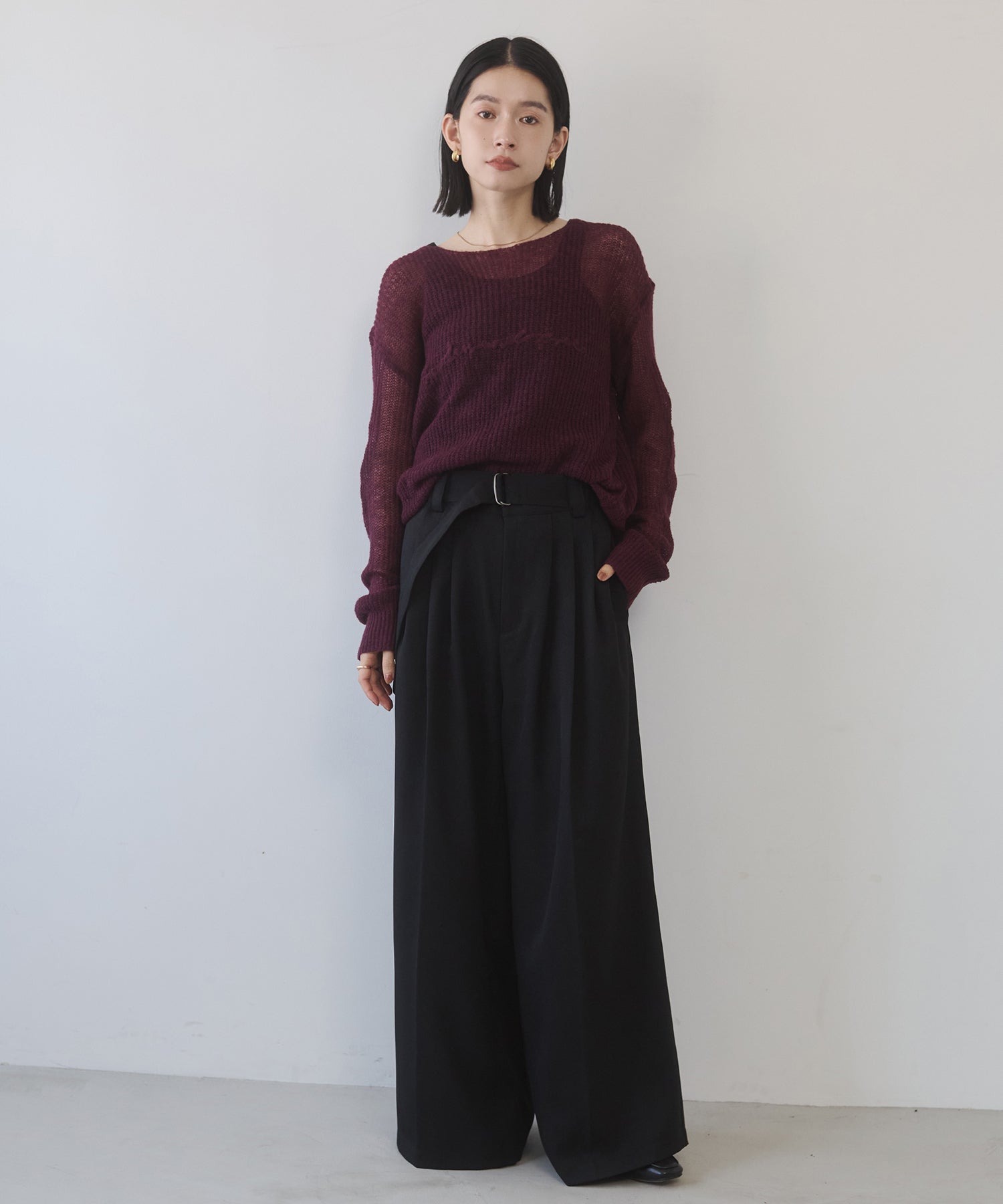 アルパカニット ロゴシアートップス