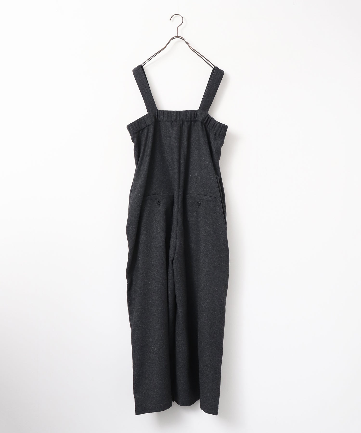 ウール混 ワイドサロペット