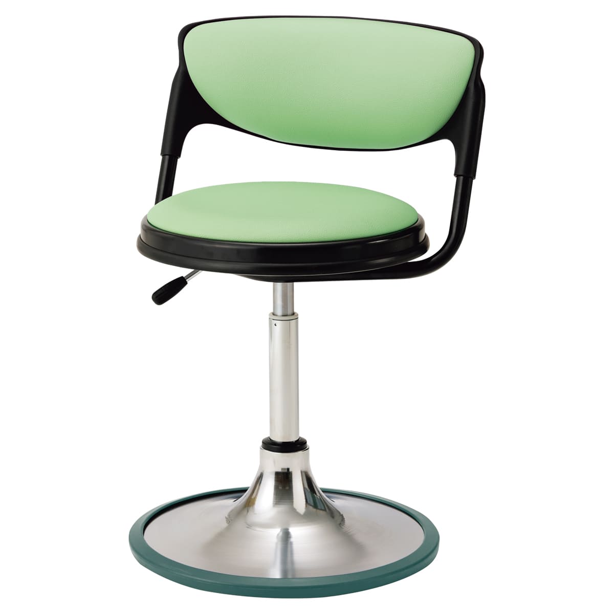 患者用スツール TD-PB13SL-Z 背付 ガス昇降式 ラバープロテクタ付