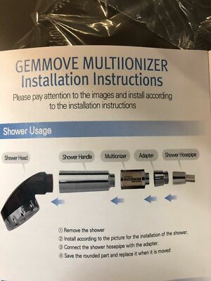 Gemmove Multi-ionizer for Shower -Heals Scalp, Skin, Gum. Gemma