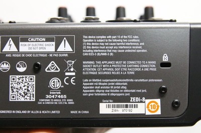 Allen & Heath Zedi-8 8-Channel USB Recording Console Mixer | eBay