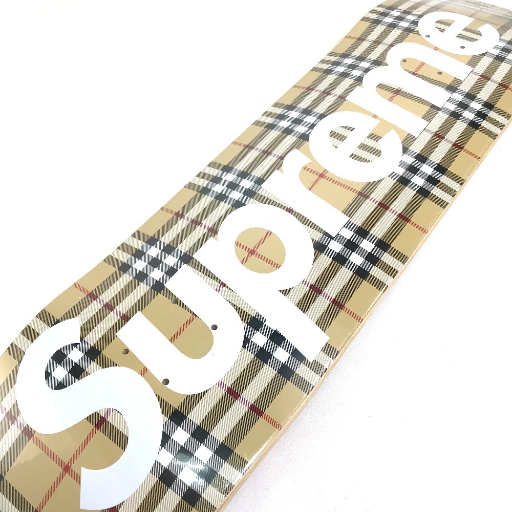 UNUSED SUPREME collaboration Burberry Skateboard Beige deck Wood