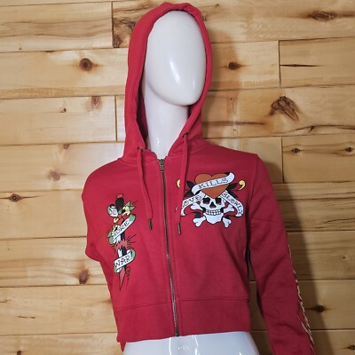 Ed Hardy Love Kills Slowly Hooded Zip Up Red Jacket Size L | eBay