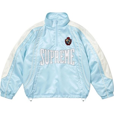 SUPREME SATIN PIPING PULLOVER HALF ZIP TRACK JACKET SS25 Light