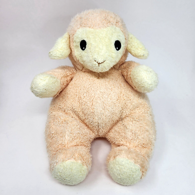 TY 1999 LAMYBABY ORANGE YELLOW LAMB RATTLE PILLOW PAL STUFFED
