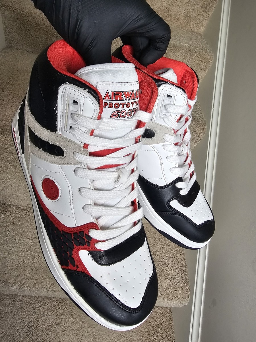 Airwalk Prototype 600 F Tony Hawk High Top Skateboard Black Red