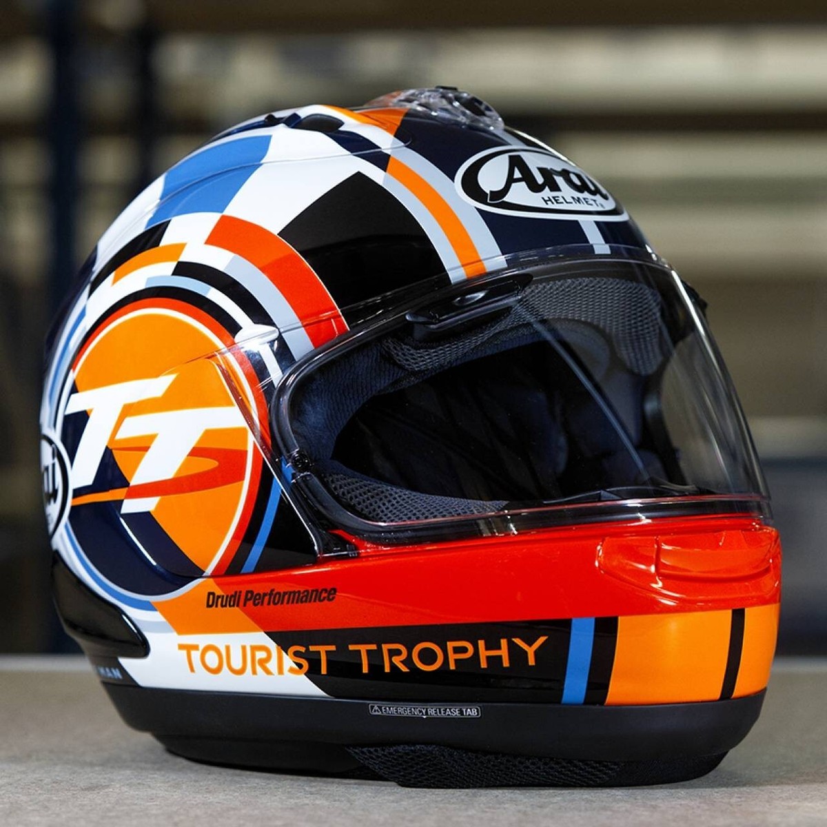 Arai Corsair-X Isle of Man TT 2025 Motorcycle Helmet Blue/Orange