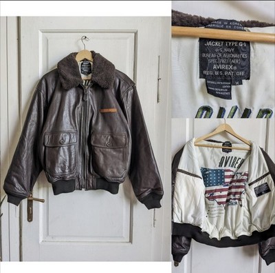 Vintage Avirex Type G-1 Brown Leather Jacket Made in Korea | eBay