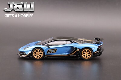 Mini GT Lamborghini Aventador SVJ 63 Blu Aegir MGT00784 1/64 | eBay