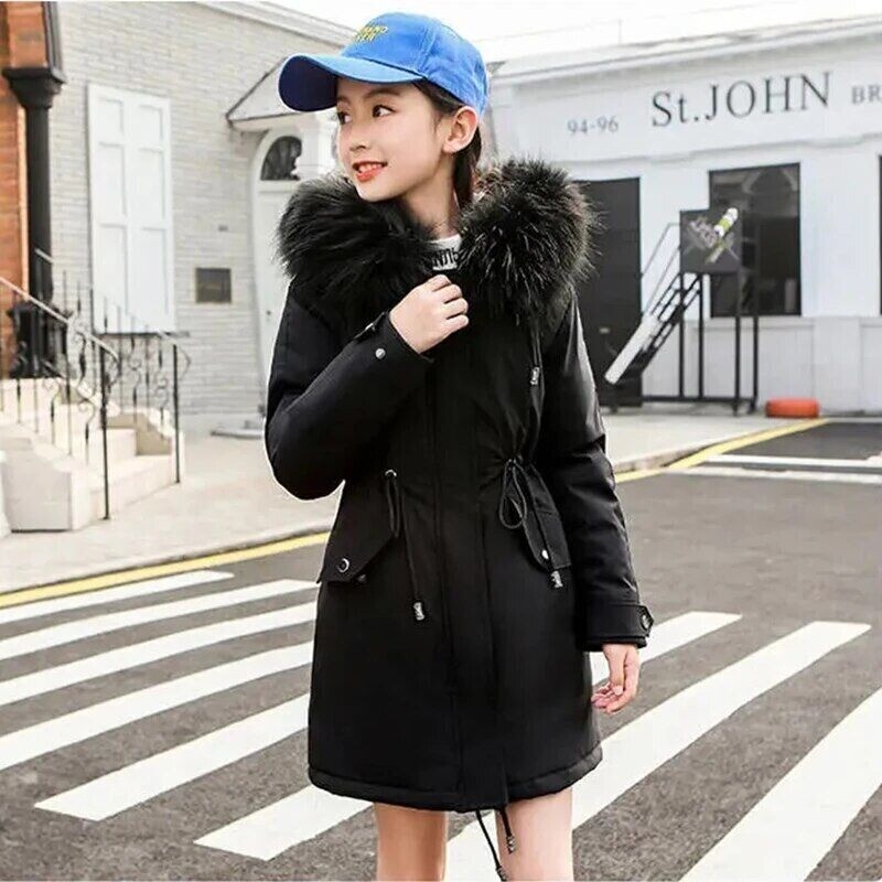 5-14 Years Teen Winter Jacket Velvet Warm Kids Windbreaker Coat
