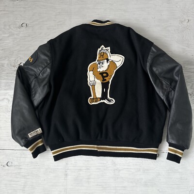 Vintage 90s Delong NCAA Purdue Boilermakers ￼Varsity Jacket Size