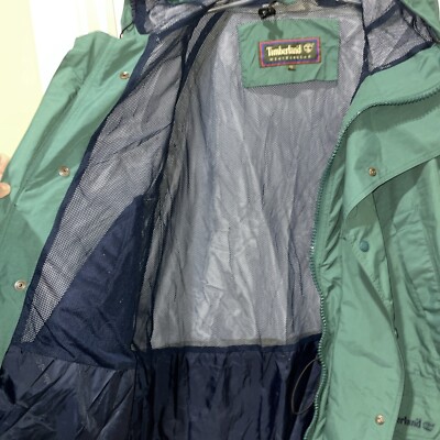 Timberland Weathergear Green Rain Water Resistant Roll Up Hood